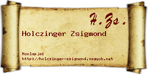 Holczinger Zsigmond névjegykártya